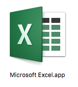 MacにインストールしたMicrosoft Office365 Solo無料お試し版(体験版)のエクセル2016のアイコン